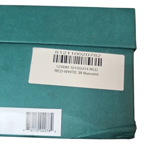 BUSCEMI |125mm Red Leather High-Top Sneakers Gold Lock EU 38 / US 8 NWT - Picture 10 of 11